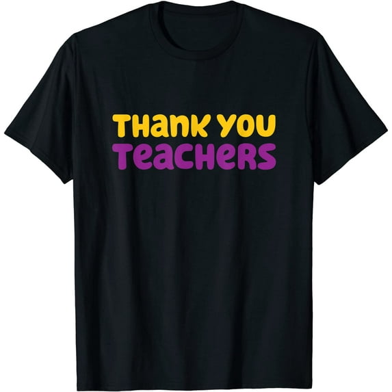 Women T-Shirt Thank You Teachers Cute Funny Appreciation T-Shirt Casual Short Sleeve Round Neck Tops
