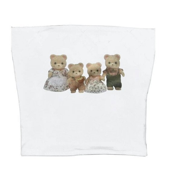 Women T-Shirt Y2k Crop Tops Tee Bear Print Cute Graphic Summer Korean Fashion Harajuku Streetwear Short Sleeve Aesthetic Clothes