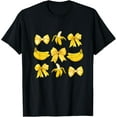 thumbnail image 1 of Women T-ShirtBanana Coquette Bow Yellow Bananas Festival GirlsPure cotton short-sleeved shirts for both men and women, 1 of 6