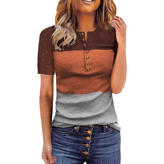 Women T Shirts Loose Fit Graphic Color Lace Short Sleeved Collar Simple Summer Top Solid Blouse Tshirts