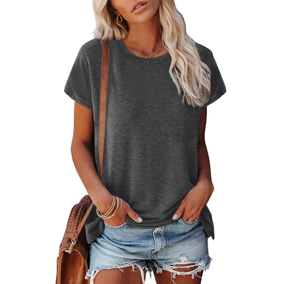 Women T Shirts Short Sleeves Crew Neck Basic Tee Shirt Spring Tops Vacation Outfits