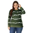 thumbnail image 1 of Womens Top Casual Crew Neck Sweatshirt Solid Stripe Long Sleeve Loose Pullover, 1 of 3