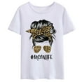 thumbnail image 1 of Mom Life Messy Hair Bun Leopard Women Mother's Day Funny Tee T-Shirt, 1 of 4