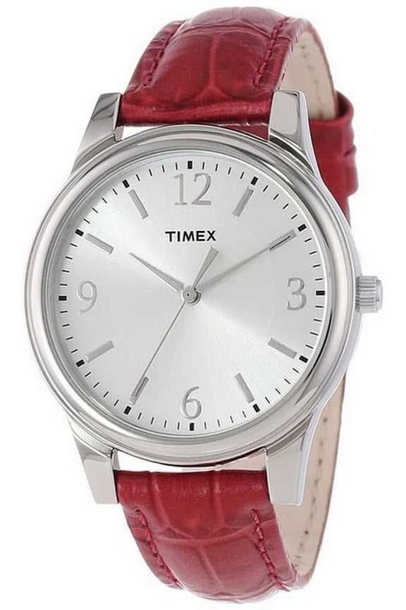 Women T2P091TN Dark Pink Croco Patterned Leather Strap Watch