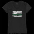 thumbnail image 1 of Women TGL Flag Graphic Short Sleeve V-Neck T-Shirt, Black - Extra Large, 1 of 1