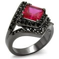 thumbnail image 1 of Women TIN Cobalt Black Brass Ring with AAA Grade CZ in Ruby - Size 6, 1 of 1