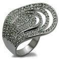 thumbnail image 1 of Women TIN Cobalt Black Brass Ring with Top Grade Crystal in Black Diamond - Size 8, 1 of 1