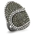 thumbnail image 1 of Women TIN Cobalt Black Brass Ring with Top Grade Crystal in Black Diamond - Size 9, 1 of 1