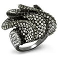 thumbnail image 1 of Women TIN Cobalt Black Brass Ring with Top Grade Crystal in Multi Color - Size 5, 1 of 1