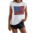 thumbnail image 1 of Women Tank Knit Tops Tshirts American Flag Tshirt Round Neck Blouses Summer Clothing Fashion Tee, 1 of 6