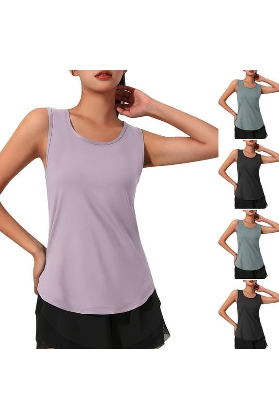 Women Tank Tanktops Women's Tank Top Women's Round Neck Sports Mesh Lace Back Yoga Green M