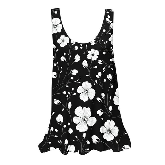 Women Tank Top Women Crewneck Tank Tops Dressy Sleeveless Tank Top Floral Print Tank Tops Flowy Loose Fit Tank Tops