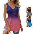 thumbnail image 1 of Women Tank Top Flowy Ruffled Sleeveless V Neck Tank Top Blouse with Waist Tie Casual Elegant Shirt Size 2XL, 1 of 4