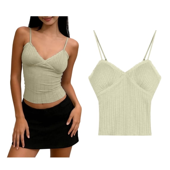Women Tank Top Sleeveless Spaghetti Strap Built in Bra Tank Fitted Workout Shirts Women Basic Cami Tops