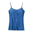 thumbnail image 1 of Women Tank Tops Adjustable Strap Sleeveless Basic Solid Camisole V Neck Camisole With Built In Padded Bra Vest, 1 of 4