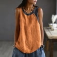 thumbnail image 1 of Women Tank Tops Cotton Linen Summer T Shirts Casual Sleeveless Boho Retro Contrast Color Lightweight Beach Tops 2026 Spring Summer Limited-time offer, 1 of 5