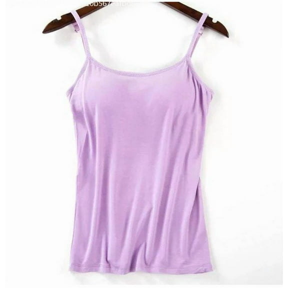 Women Tank Tops Female Camisole with Built in Bra Women Padded Bra Top Vests S-XL