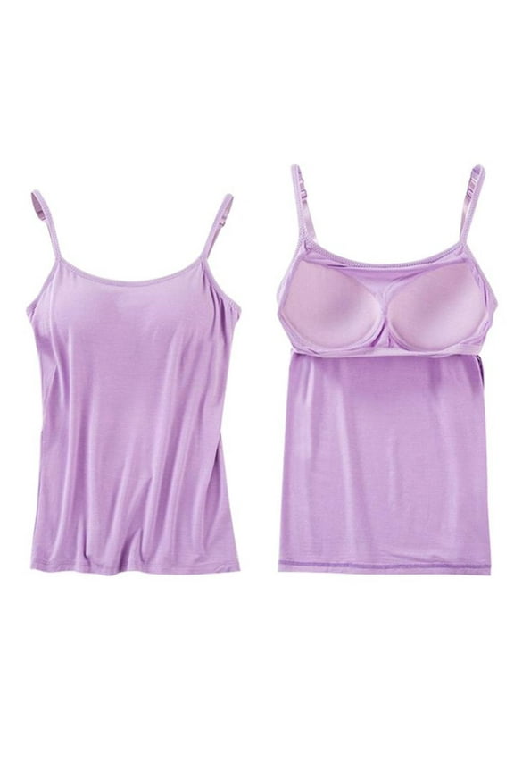 Women Tank Tops Female Camisole with Built in Bra Women Padded Bra Top Vests S-XL