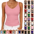thumbnail image 1 of Women Tank Tops Round Neck Sleeveless Backless Summer Ribbed Fitted Cami Shirts, 1 of 7