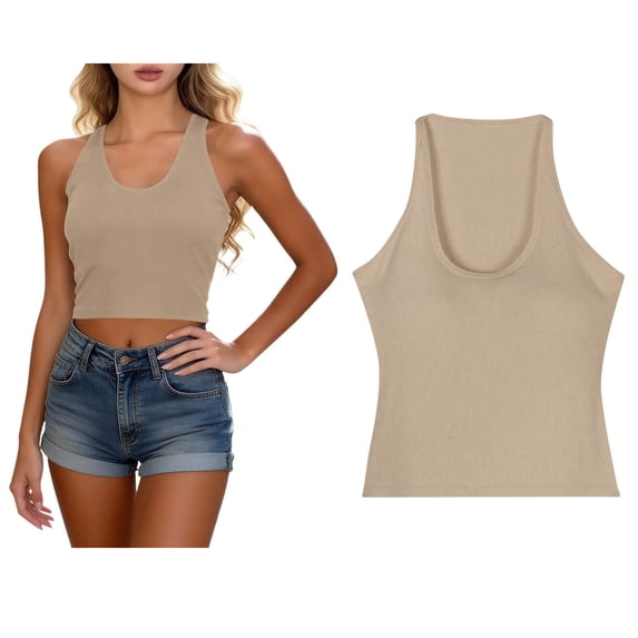 Women Tank Tops Sleeveless Spaghetti Strap Tank Tops Built in Bra Slim Fitted Workout Tops Womens Bras