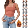 thumbnail image 1 of Women Tank Tops Sleeveless Tops Women's Solid Color High Neck Casual Velvet Warm Bottom Top White L, 1 of 9