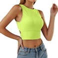 thumbnail image 1 of Women Tank Tops Soft Ribbed Sleeveless Fitted Basic Ribbed Tank Tops for Women Built In Bra Summer Going Out Undershirt Outfits Green L, 1 of 5