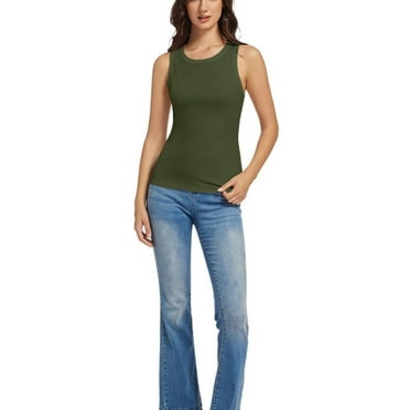 Women Tank Tops Summer Sleeveless Basic Cami Top Shirt Slim Racerback Blouses