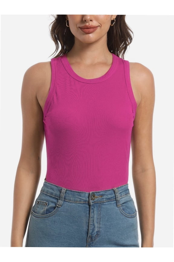 Women Tank Tops Summer Sleeveless Basic Cami Top Shirt Slim Racerback Blouses
