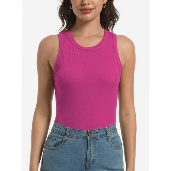 Women Tank Tops Summer Sleeveless Basic Cami Top Shirt Slim Racerback Blouses