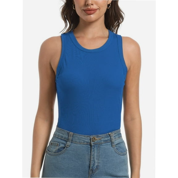 Women Tank Tops Summer Sleeveless Basic Cami Top Shirt Slim Racerback Blouses