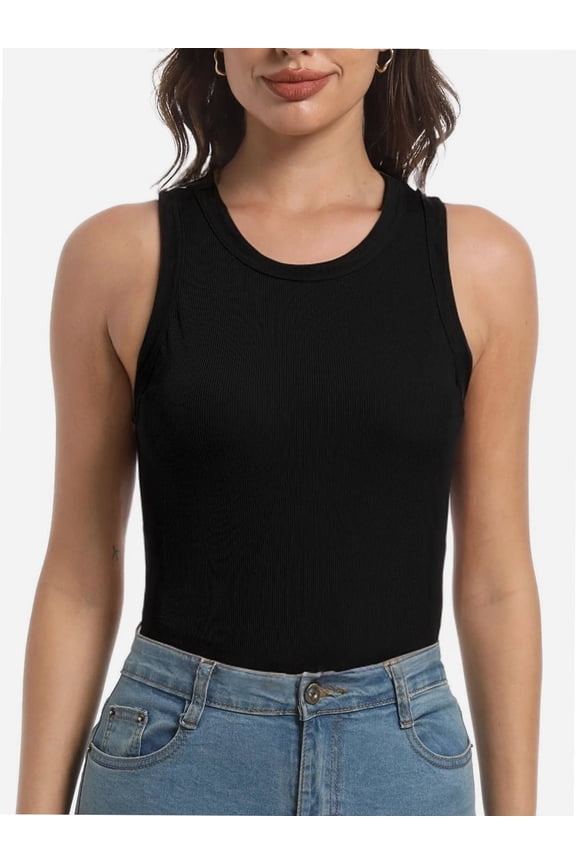 Women Tank Tops Summer Sleeveless Basic Cami Top Shirt Slim Racerback Blouses