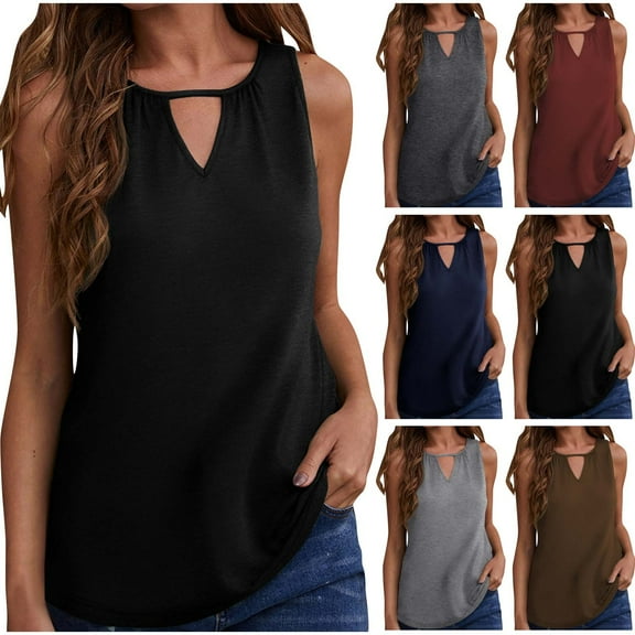 Women Tank Tops Summmer Sleeveless Tops Shirt Women Fashion Casual Sexy Summer Tie Chiffon Tank Sleeveless Top Blouse Summmer Shirts for Women S-4XL