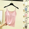 thumbnail image 1 of Women Tank Tops Summmer Sleeveless Tops Shirt Women's Casual And Fashionable Solid Color V-neck Top With Chest Pad Summmer Shirts for Women M-2XL, 1 of 5