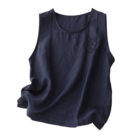Women Tank Tops Wide Strap Padded Loose Ribbed Tank Tops for Women Built In Bra Summer Tops Clothes Outfits Blue M