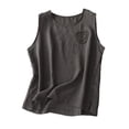 thumbnail image 1 of Women Tank Tops Wide Strap Padded Loose Ribbed Tank Tops for Women Built In Bra Summer Tops Clothes Outfits Grey M, 1 of 7