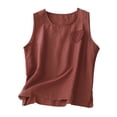 thumbnail image 1 of Women Tank Tops Wide Strap Padded Loose Ribbed Tank Tops for Women Built In Bra Summer Tops Clothes Outfits Red XXL, 1 of 7