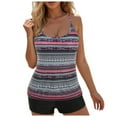 thumbnail image 1 of Women Tankini Swimsuits with Shorts - Two Piece Tummy Control Blouson Tankini,S-5XL, 1 of 6