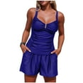 thumbnail image 1 of Women Tankini Tops with Removable Pads Bra- Tummy Control Swim Top Ruched Bathing Suit Top No Bottom, 1 of 7