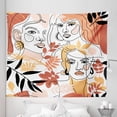 thumbnail image 1 of Women Tapestry, Contemporary Warm Pastel Art Line Art Silhouettes Leaves and Branches, Fabric Wall Hanging Decor for Bedroom Living Room Dorm, 5 Sizes, Salmon Mustard and Black, by Ambesonne, 1 of 1