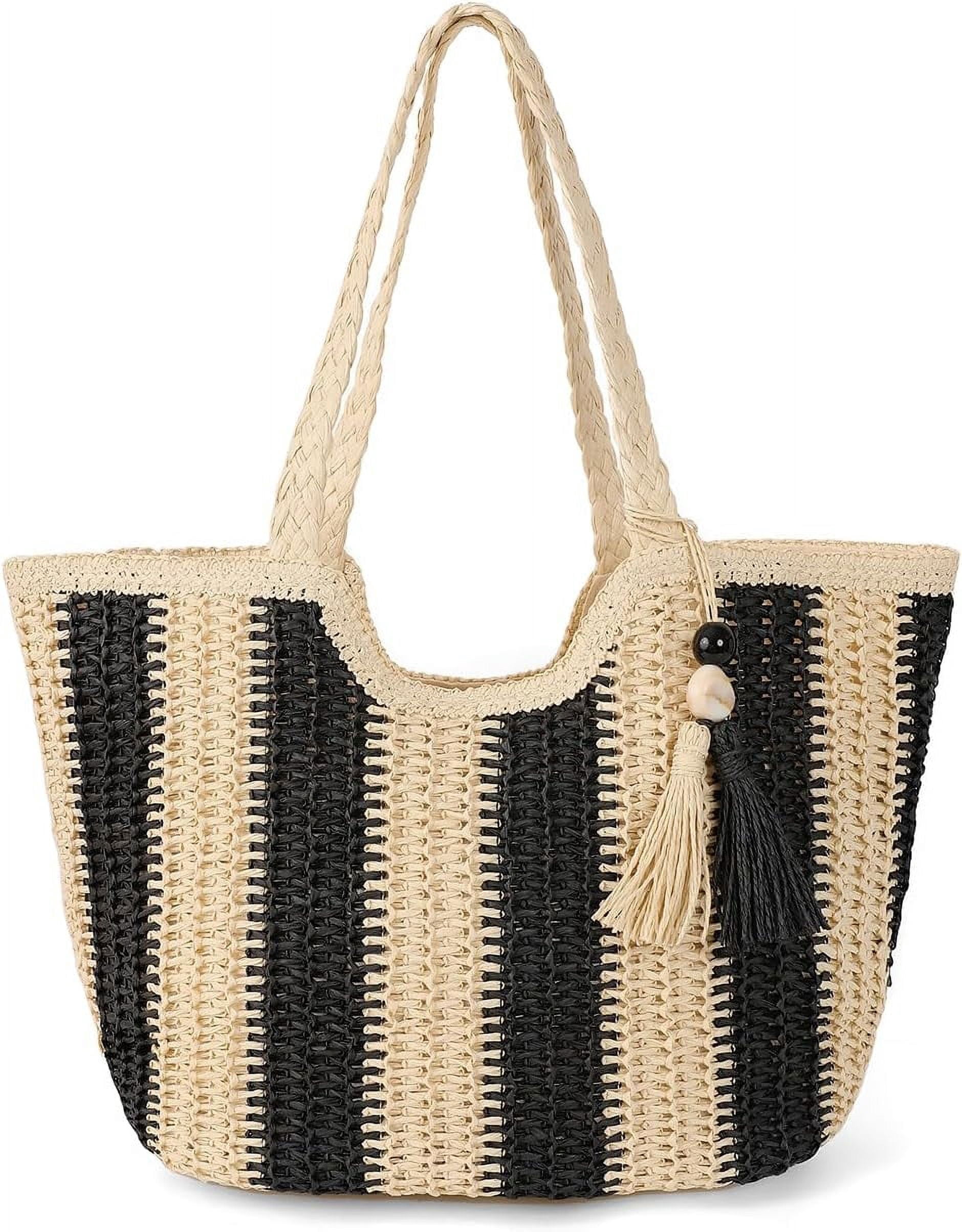 Woven Shoulder Bag For Women Straw Beach Bag For Women – Large 