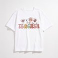 thumbnail image 1 of Women Teach Them Love Them Watch Them Grow Wildflower Teacher Shirts Summer Inspirational Teaching Halloween Graphic Tees, 1 of 8