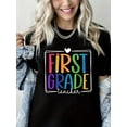 thumbnail image 1 of Women Teacher T-Shirt First Grade Graphic Shirt Casual Loose Short Sleeve Crew Neck Top, 1 of 5