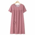 thumbnail image 1 of Women Tear Away Snap Open Back Dress Post Shoulder Surgery Dresses Soft Adaptive Clothing Nightgown, 1 of 3