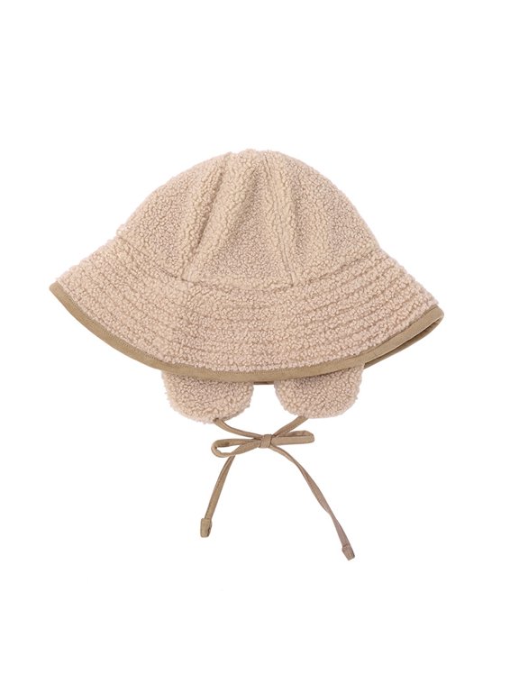 Women Teddy Fleece Bucket Hat with Ear Flaps, Winter Warm Wide Brim Fisherman Hat with Chin Strap