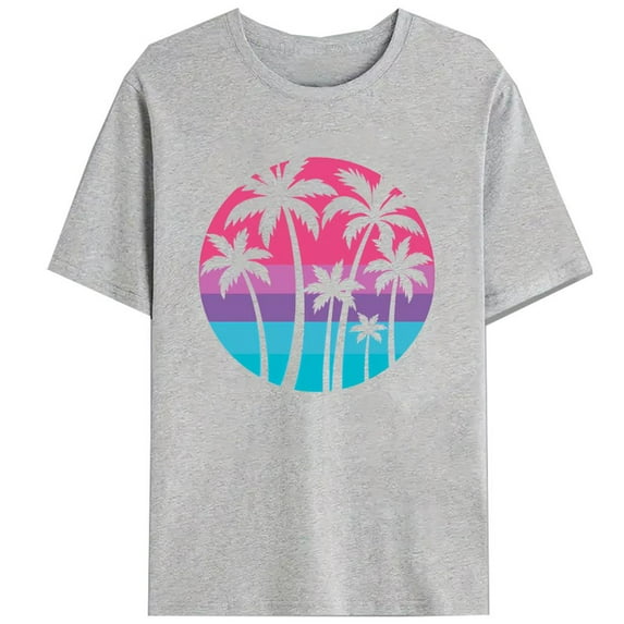 Women Tee T-Shirt Trendy Top Smiley Design Playful Fashion Short Sleeve Crew Neck Apparel White S-5XL