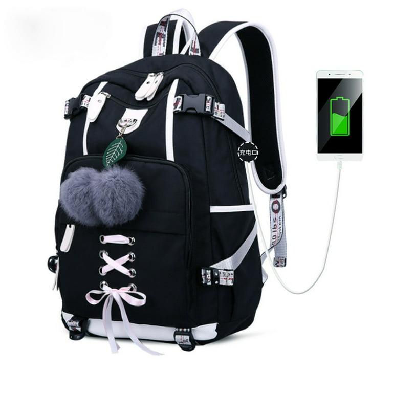Women Teen Girls Fashion Backpack with USB Port College School