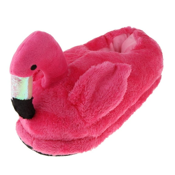 Women Teens Flamingo Soft Indoor Winter Slippers Gift - Rose, Full Slippers