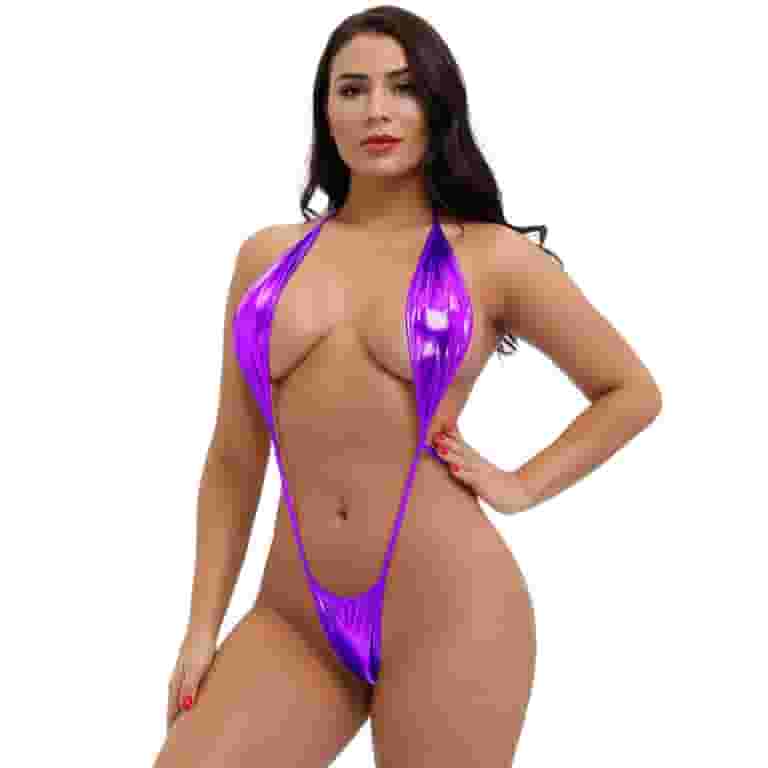 Costume da bagno nero con cerniera, micro bikini a slingshot, microkini, G-string, scollo profondo, sexy Costume da bagno nero con cerniera, micro bikini a slingshot, microkini, G-string, scollo profondo, sexy