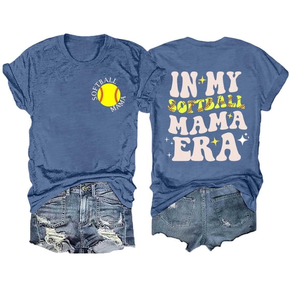 Women Tees Shirts Tops Printed Round Neck Solid Color Short Sleeved Basic Slim Undershirts