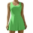 thumbnail image 1 of Charmo Womens Scallped Trim Tennise Dress Workout Athletic Golf Dresses with Shorts and Pockets, 1 of 7
